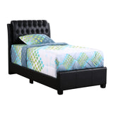 Glory Furniture Marilla Faux Leather Upholstered Twin Bed in Black