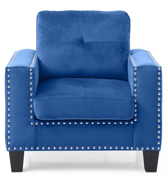 Glory Furniture Nailer Chair, Navy Blue. Living Room Furniture 36" H x 35" W x 32" D