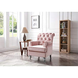 Glory Furniture Anna , Black Accent Arm Chair, 37"H X 32"W X 35"D, Pink