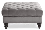 Glory Furniture Nola , Dark Gray Ottoman, 19"H X 35"W X 35"D,
