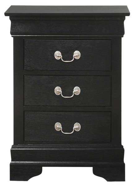 Glory Furniture 3 Drawer Nightstand, 29"H X 21"W X 16"D, Black
