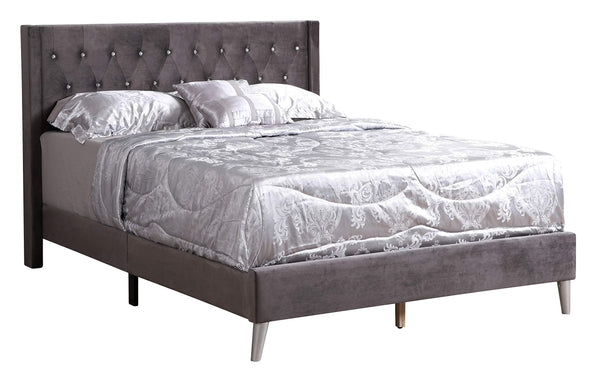 Glory Furniture Bergen Queen, Gray Upholstered bed,