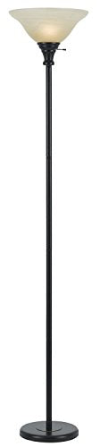 Cal Lighting BO-213-DB Floor Lamp with Frosted Glass Shades, Dark Bronze Finish , Brown