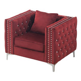 Glory Furniture Paige Velvet Chair in Burgundy