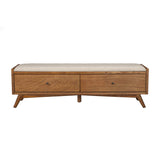 Alpine Furniture Flynn Mid Century Bench, 59" W x 15" D x 18.5" H, Acorn