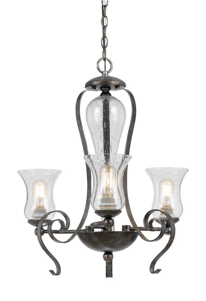 Cal Lighting FX-3548/3 Transitional Three Light Chandelier from Metal Collection in Bronze / Dark Finish, 23.50 inches