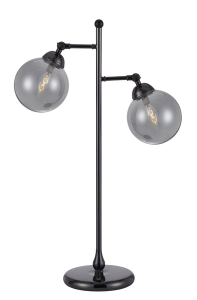 Cal Lighting BO-2577TB Contemporary Modern Two Light Table Lamp from Prato Collection in Bronze / Dark Finish, 8.00 inches, Black