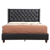 Glory Furniture Julie Velvet Upholstered Queen Bed in Black