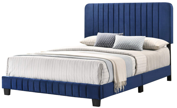 Glory Furniture Lodi , Navy Blue QUEEN BED, 48"H X 65"W X 86"D,