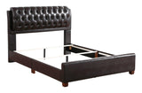 Glory Furniture Marilla Faux Leather Upholstered Queen Bed in Dark Brown
