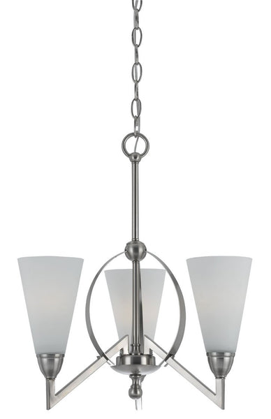 Cal Lighting FX-3508/3 60-watt X 3 Canroe Metal 3 Light Chandelier with Glass Shades