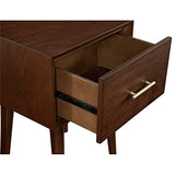 Alpine Furniture Flynn Wood 1 Drawer End Table in Walnut