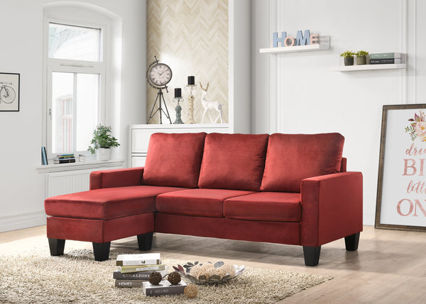 Glory Furniture Jessica G0513-SCH Sofa Chaise , BURGUNDY