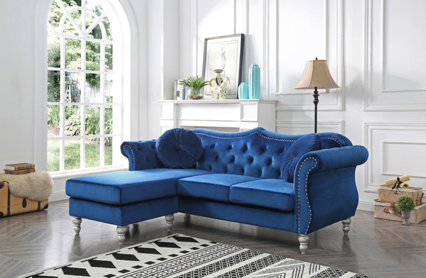 Glory Furniture Hollywood G0661B-SC Sofa Chaise , NAVY BLUE