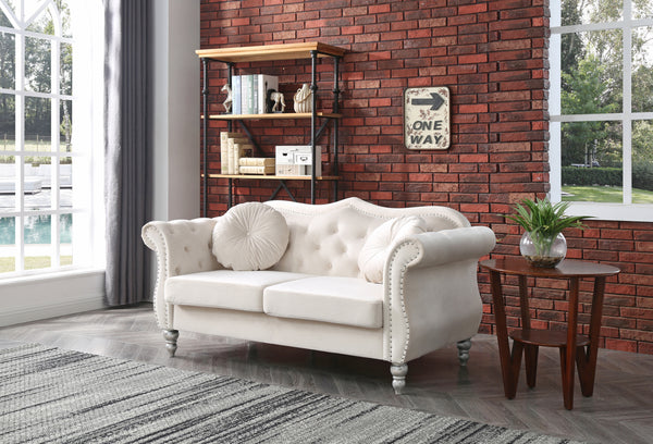 Glory Furniture Hollywood G0667A-L Loveseat , IVORY
