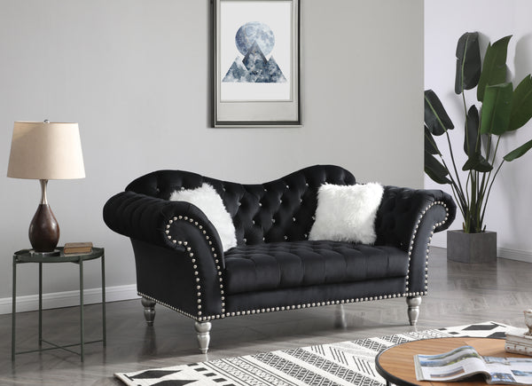 Glory Furniture Wilshire G0952A-L Loveseat , BLACK