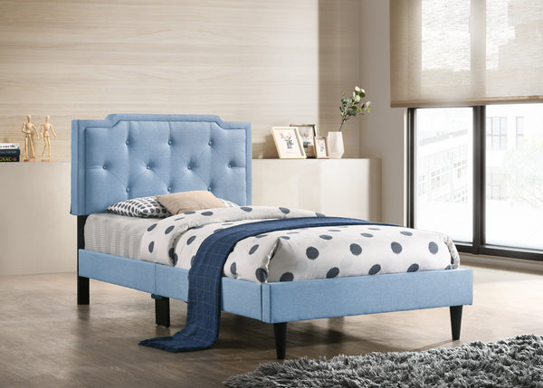 Glory Furniture Deb G1123-TB-UP Twin Bed- All in One Box , BLUE