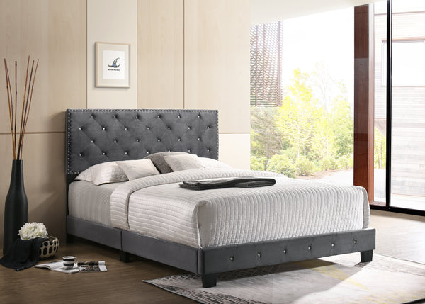 Glory Furniture Suffolk G1401-QB-UP Queen Bed , GRAY