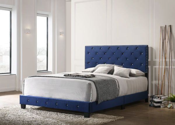 Glory Furniture Suffolk G1405-QB-UP Queen Bed , NAVY BLUE