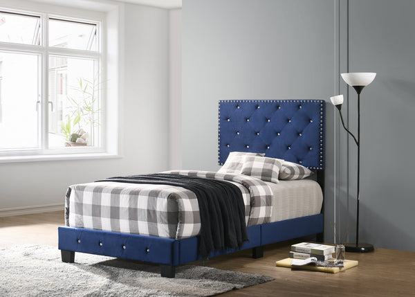 Glory Furniture Suffolk G1405-TB-UP Twin Bed , NAVY BLUE