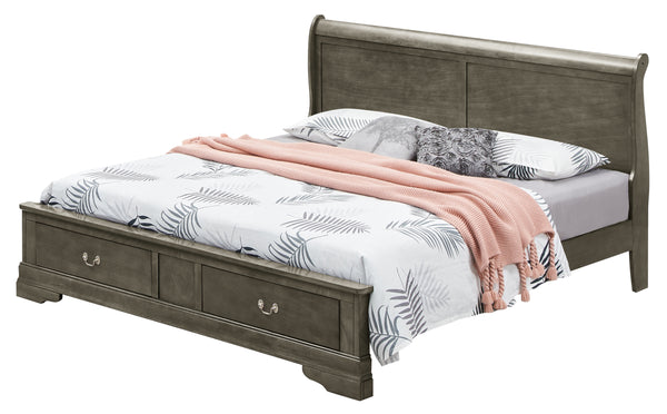 Glory Furniture Louis Phillipe G3105D-QSB2 Queen Storage Bed , Gray