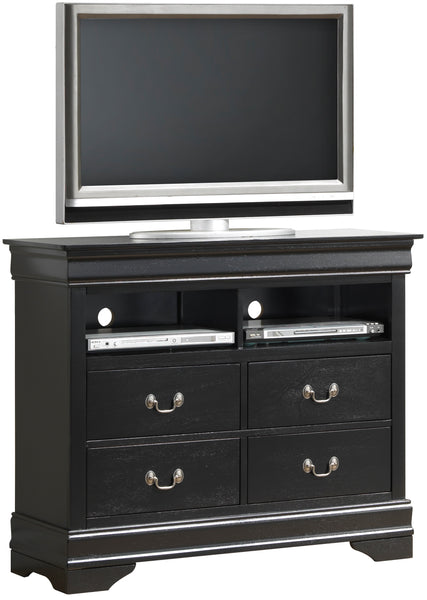 Glory Furniture Louis Phillipe G3150-TV Media Chest , Black