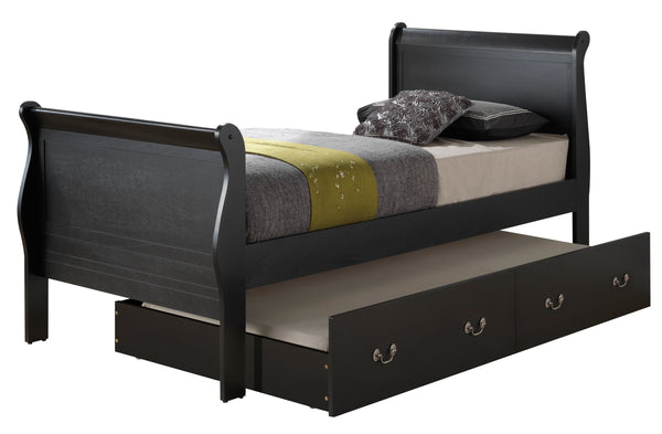Glory Furniture Louis Phillipe G3150G-TTB Twin Storage Bed , Black