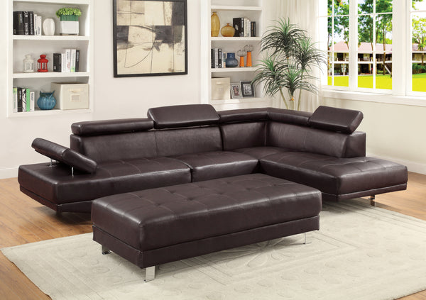 Glory Furniture Riveredge G455-SC Sectional ( 2 Boxes) , DARK BROWN