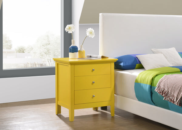 Glory Furniture Hammond G5402-N 3 Drawer Nightstand , Yellow