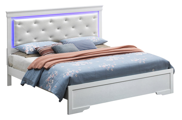 Glory Furniture Lorana G6590C-KB3 King Bed , Silver Champagne