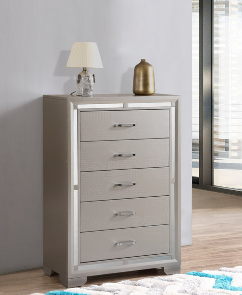 Glory Furniture Alana G6800-CH Chest , Silver Champagne