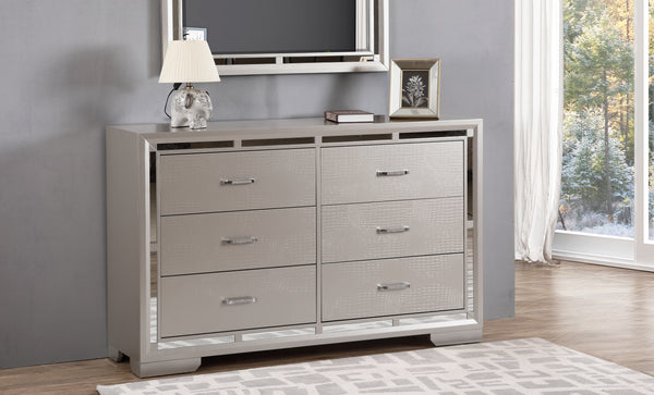Glory Furniture Alana G6800-D Dresser , Silver Champagne