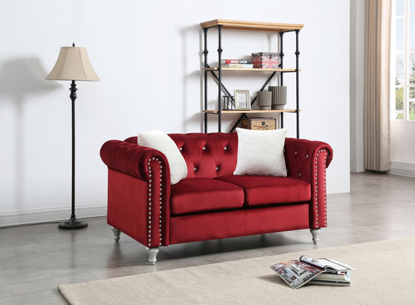 Glory Furniture Raisa G869A-L Loveseat , BURGUNDY