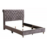 Glory Furniture Maxx Velvet Upholstered Full Bed in Gray