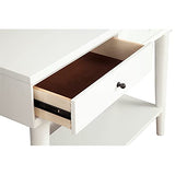 Alpine Furniture Flynn Wood Console Table with 2 Drawers in White