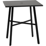 Hanover Commercial-Grade Counter-Height 42-in. Slat-top Dining Table, Gray