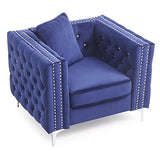 Glory Furniture Paige Velvet Chair in Blue