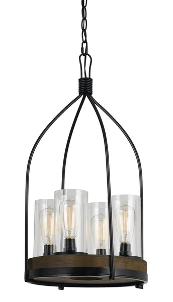 Cal Lighting FX-3614-4 Transitional Four Light Chandelier from Chardon Collection in Bronze/Dark Finish, 29.50 inches