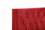 Glory Furniture Bergen Twin, Maroon Upholstered bed,