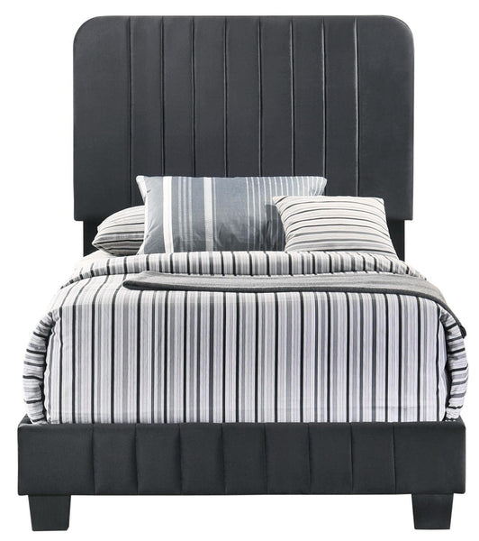 Glory Furniture Lodi , Black TWIN BED, 48"H X 43"W X 81"D,
