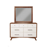 Alpine Furniture Flynn Mid Century Wood Mirror in Acorn (Brown)