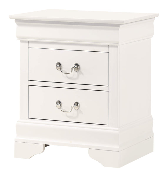 Glory Furniture LouisPhillepe Bedroom Furniture, 2 Drawer NightStand, White