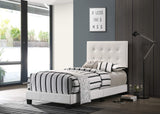 Glory Furniture Caldwell Twin, White Upholstered bed,