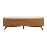 Alpine Furniture Flynn Mid Century Bench, 59" W x 15" D x 18.5" H, Acorn