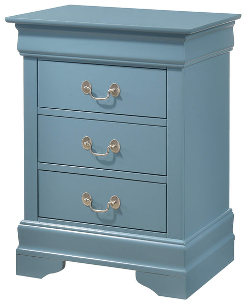 Glory Furniture 3 Drawer Nightstand, 29"H X 21"W X 16"D, Teal