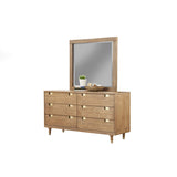 Alpine Furniture Easton Wood Dresser Mirror in Sand (Beige)