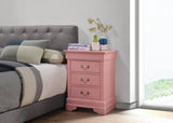 Glory Furniture 3 Drawer Nightstand, 29"H X 21"W X 16"D, Pink