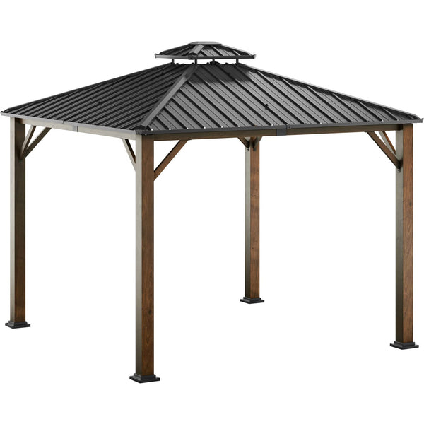 Hyland 9.8-Ft. x 9.8-Ft. Hard Top Outdoor Gazebo Canopy with Roof Vent