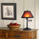 Cal Lighting BO-462 Table Lamp with Mica Glass Shades, Rust Finish 18" x 11.5" x 11.5"