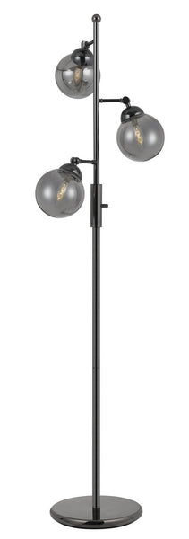 Cal Lighting BO-2577FL Transitional Three Light Floor Lamp from Prato Collection in Bronze / Dark Finish, 11.50 inches, Gun Metal
